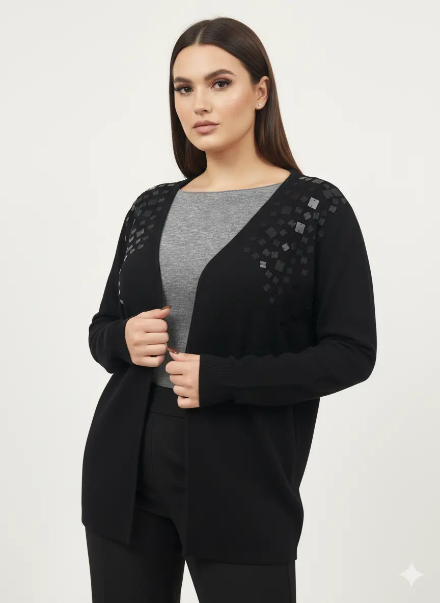 Cardigan con applicazione paillettes DORABELLA PIU'