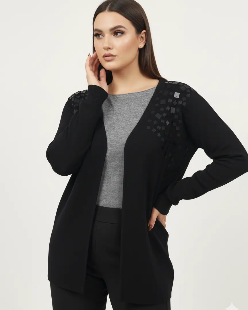 Cardigan con applicazione paillettes DORABELLA PIU'