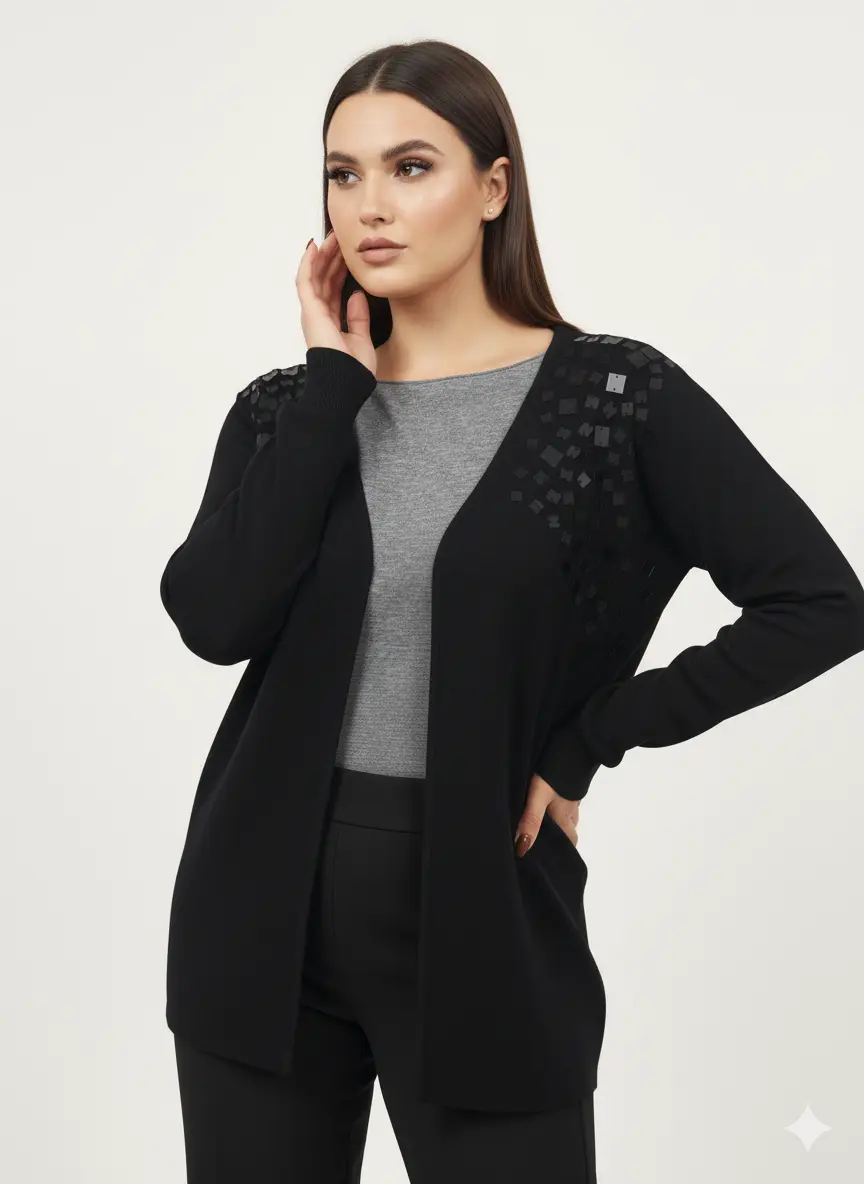 Cardigan con applicazione paillettes DORABELLA PIU'