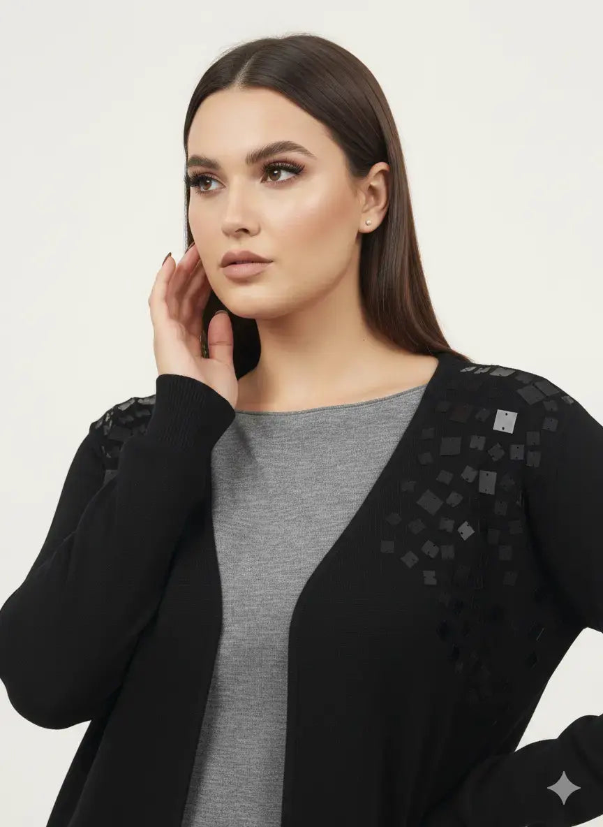 Cardigan con applicazione paillettes DORABELLA PIU'
