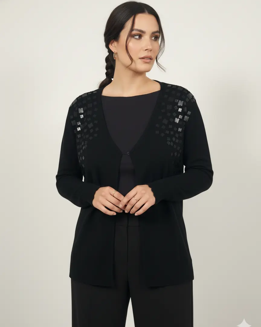 Cardigan con applicazione paillettes DORABELLA PIU'