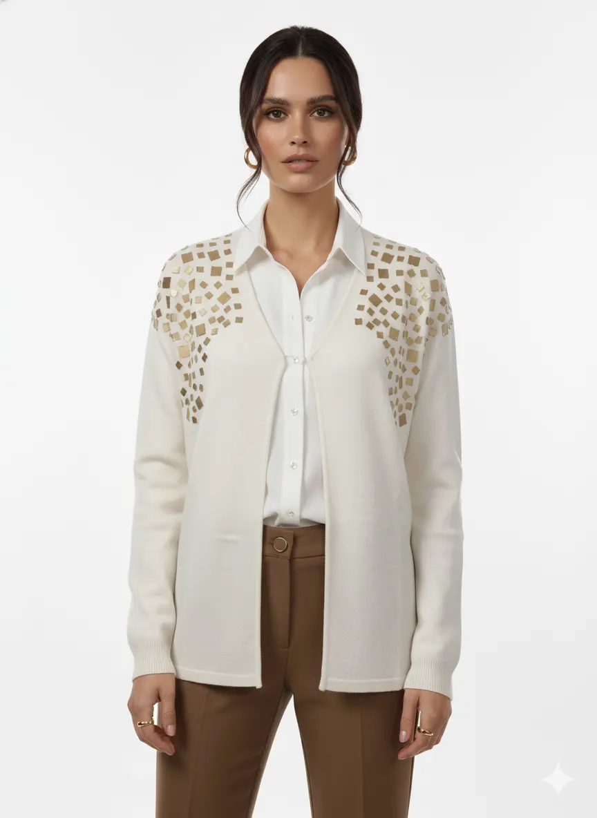 Cardigan con applicazione paillettes DORABELLA PIU'