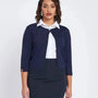 Cardigan girocollo con bottone gioiello BLU DORABELLA XL