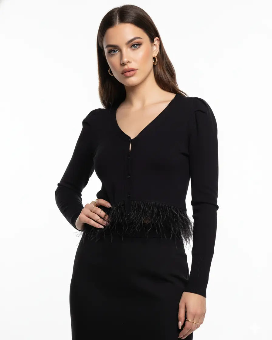 Cardigan con bottoni NERO IRONICA