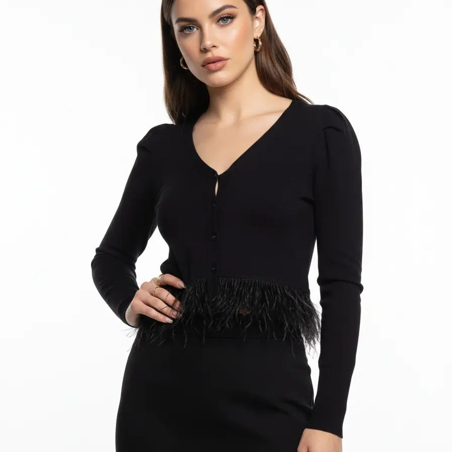 Cardigan con bottoni NERO IRONICA