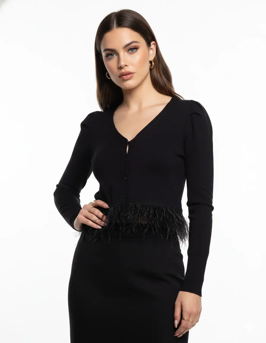 Cardigan con bottoni NERO IRONICA