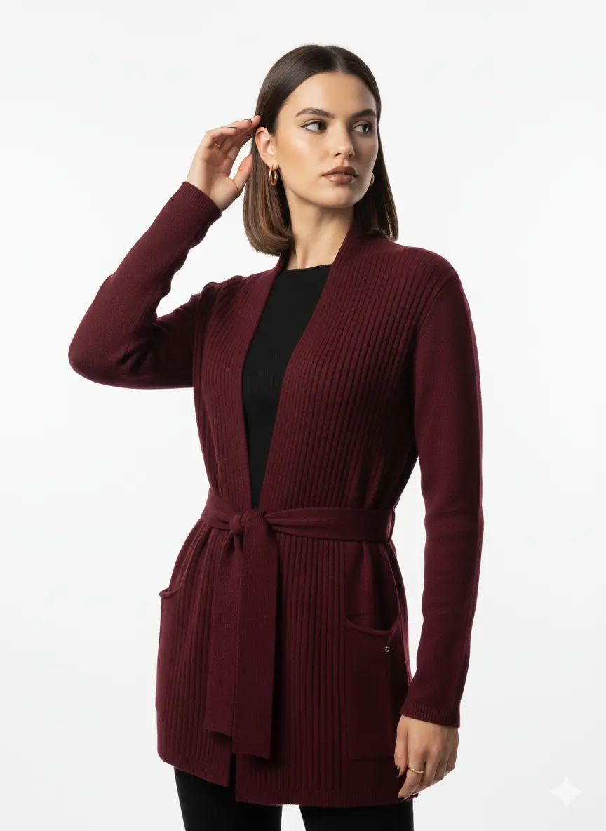 Cardigan con cintura DORABELLA