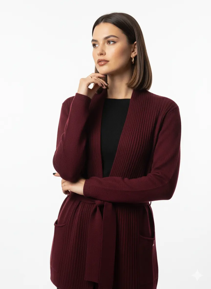 Cardigan con cintura DORABELLA