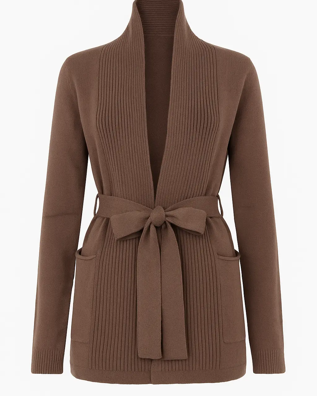 Cardigan con cintura DORABELLA 3XL / Cioccolato