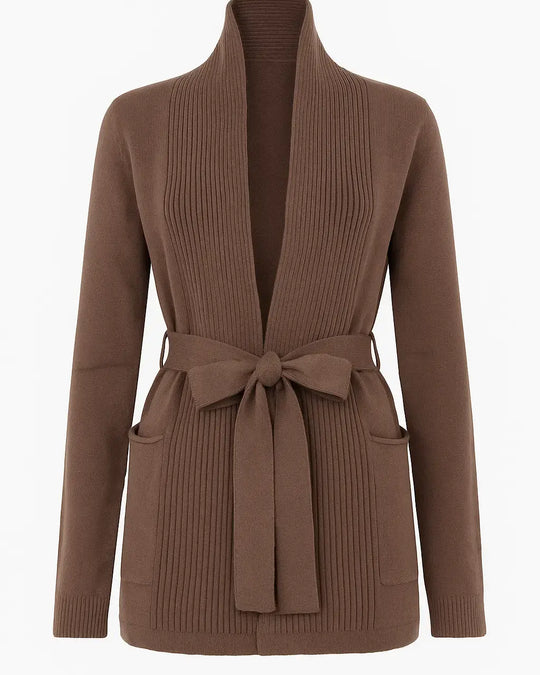Cardigan con cintura DORABELLA 3XL / Cioccolato