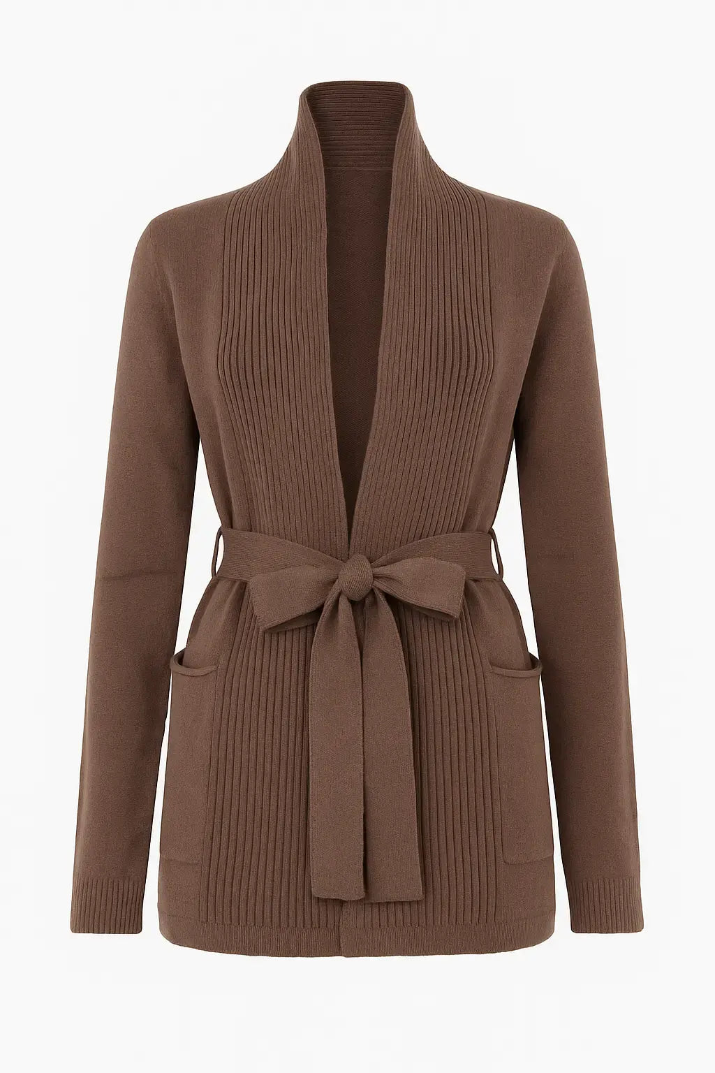 Cardigan con cintura DORABELLA 3XL / Cioccolato