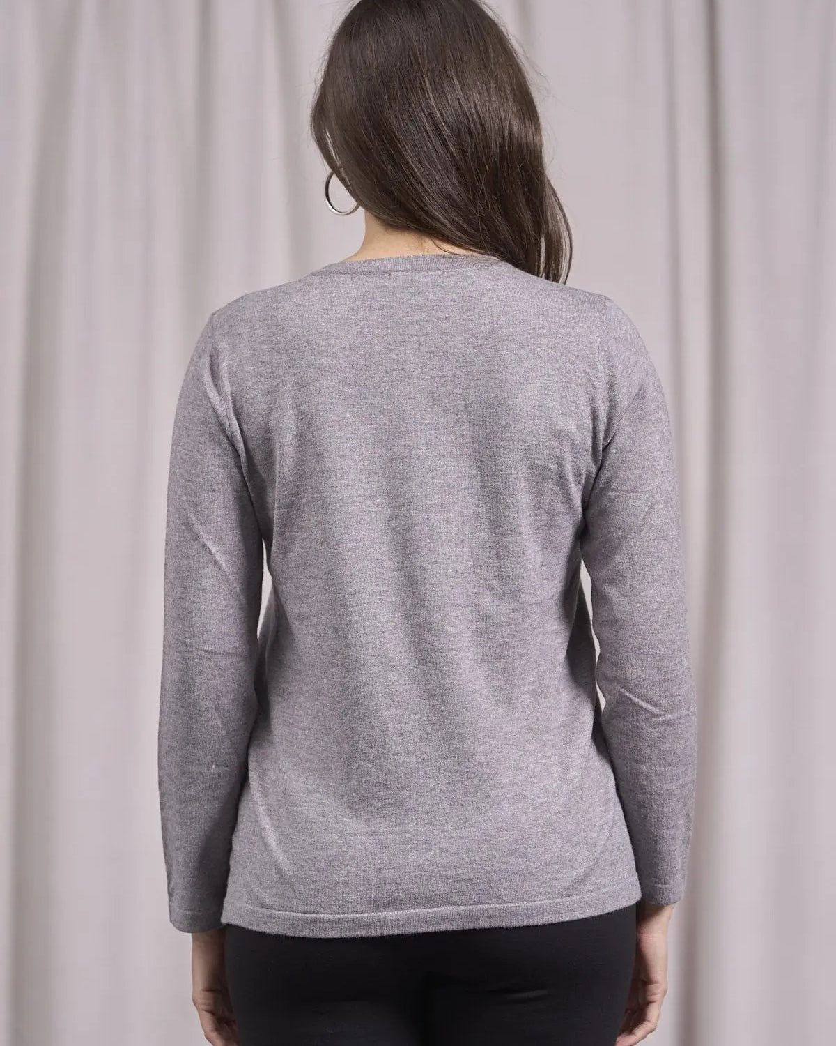 Cardigan con frisi e applicazioni di perle GRIGIO DORABELLA