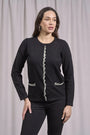 Cardigan con frisi e applicazioni di perle NERO DORABELLA