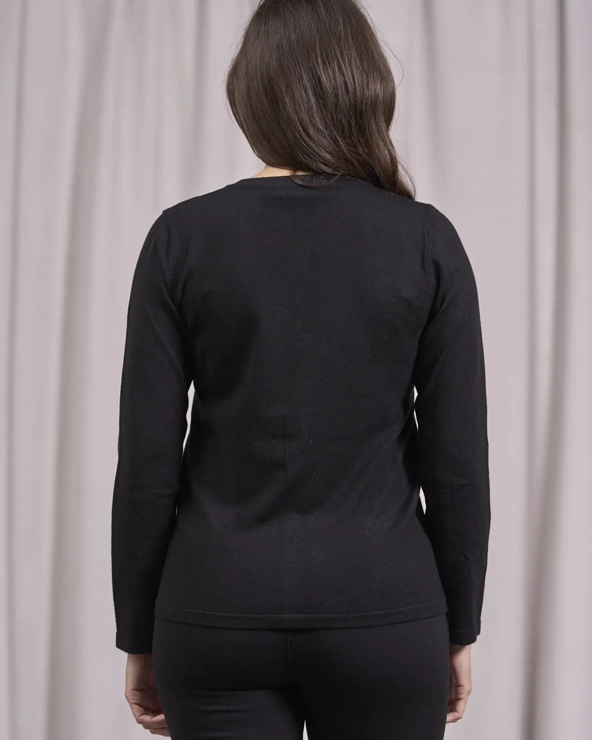 Cardigan con frisi e applicazioni di perle NERO DORABELLA