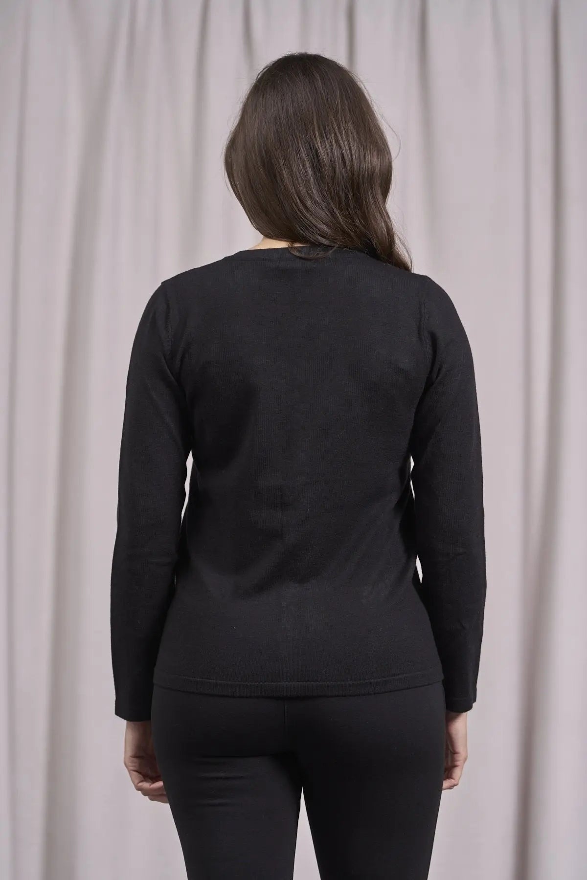 Cardigan con frisi e applicazioni di perle NERO DORABELLA