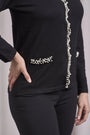 Cardigan con frisi e applicazioni di perle NERO DORABELLA