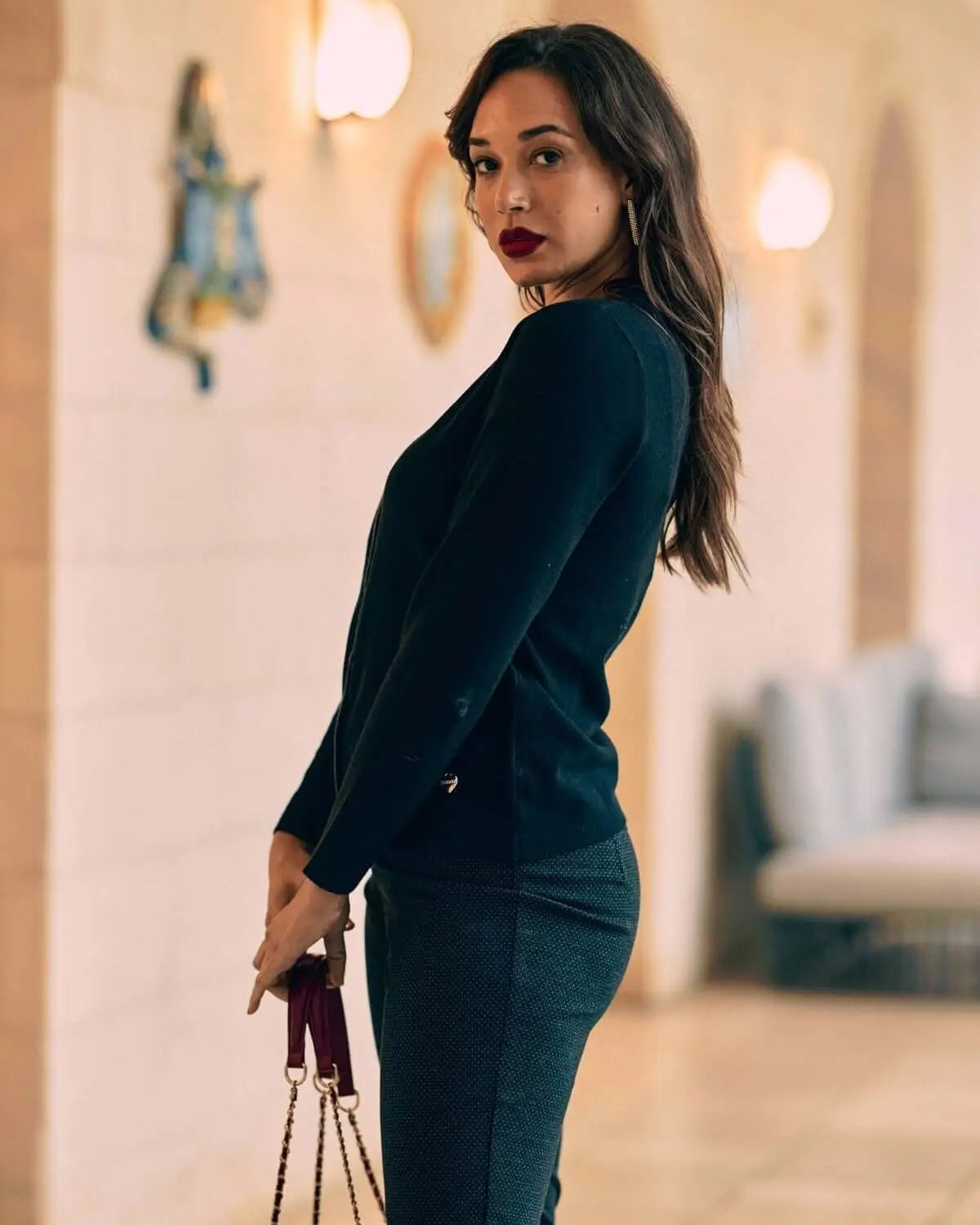 Cardigan con inserti in lurex NERO DORABELLA