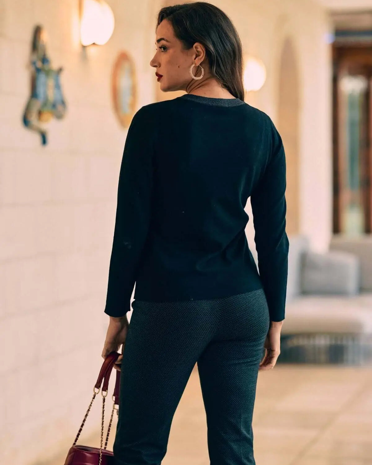 Cardigan con inserti in lurex NERO DORABELLA