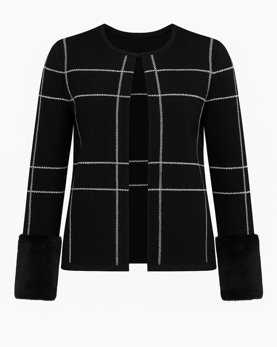 Cardigan con polsini in pelliccia DORABELLA