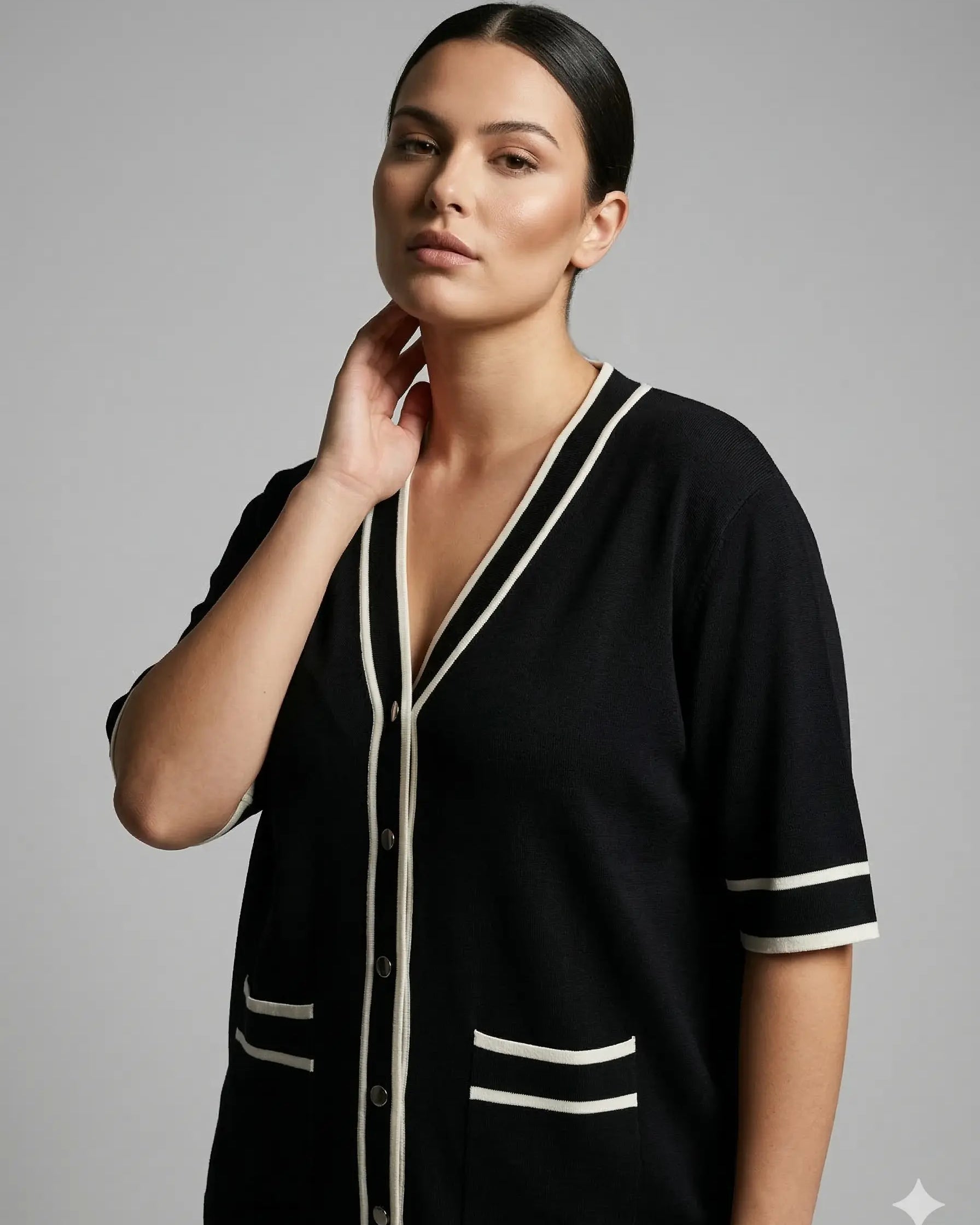 Cardigan con profili a contrasto DORABELLA PIU'