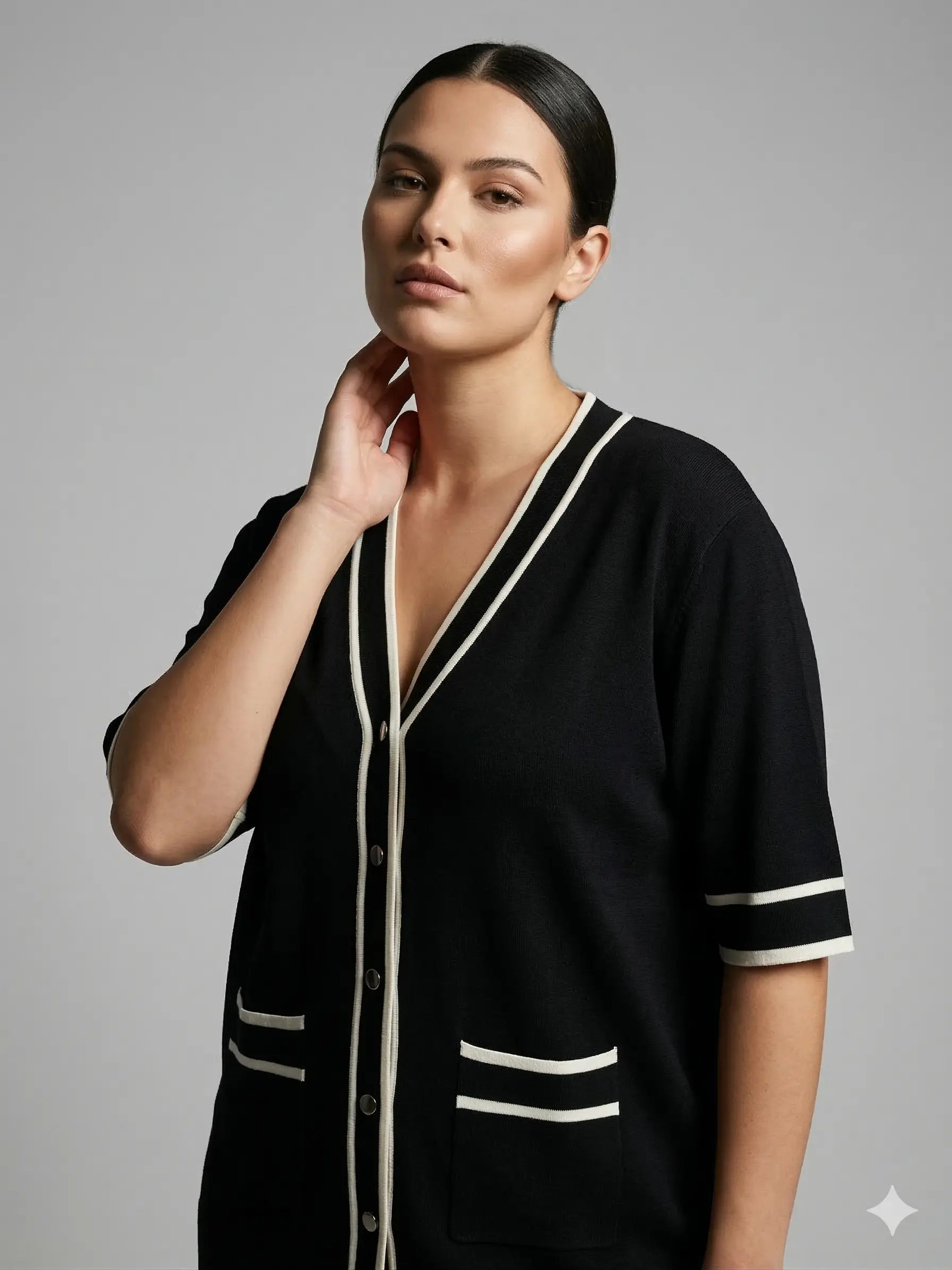 Cardigan con profili a contrasto DORABELLA PIU'