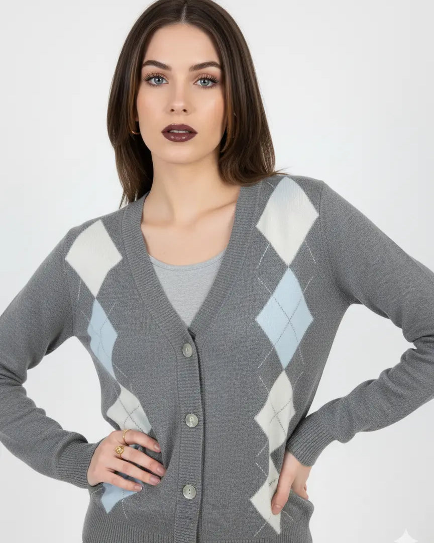 Cardigan con rombi e applicazioni DORABELLA
