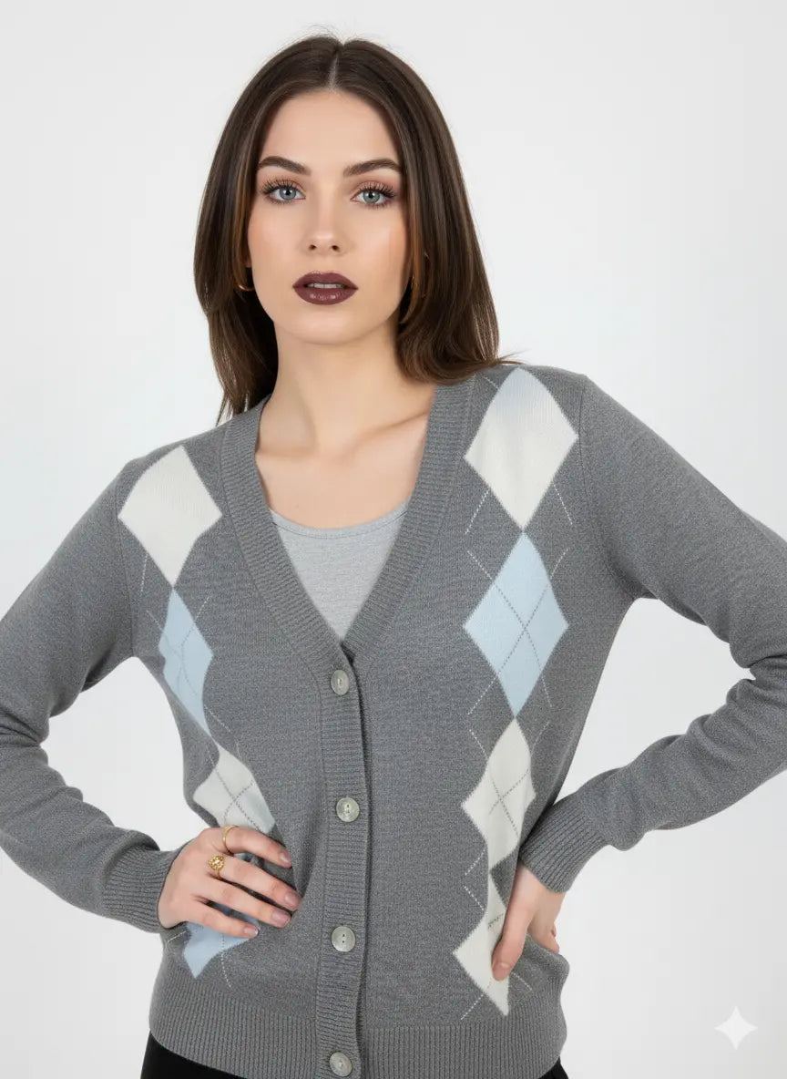 Cardigan con rombi e applicazioni DORABELLA