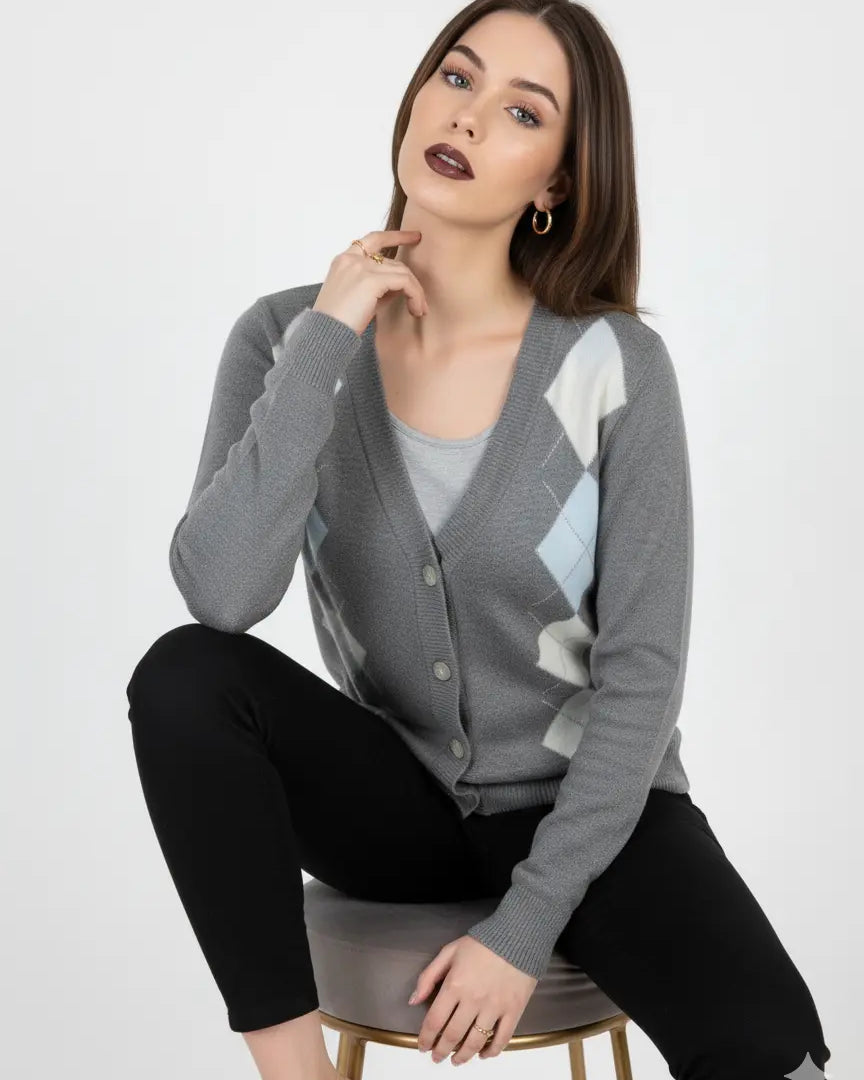 Cardigan con rombi e applicazioni DORABELLA