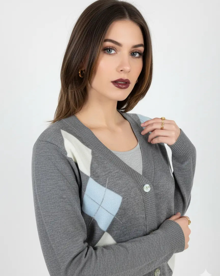 Cardigan con rombi e applicazioni DORABELLA