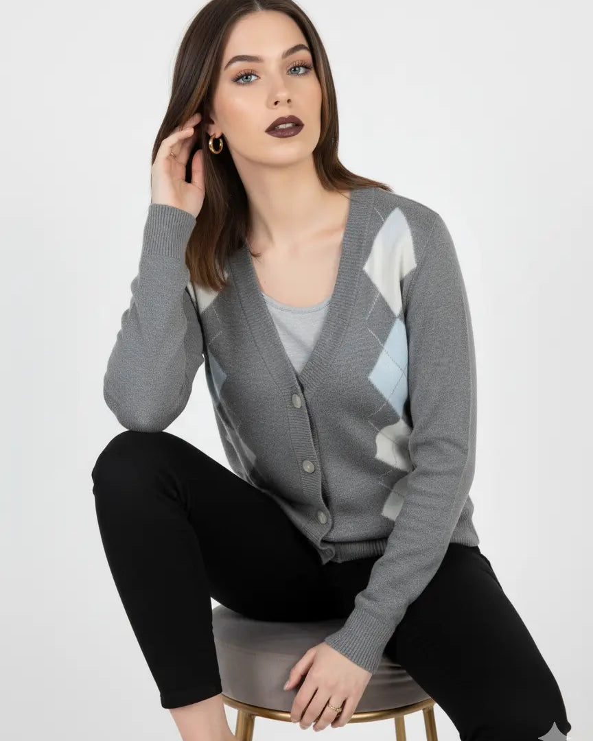 Cardigan con rombi e applicazioni DORABELLA