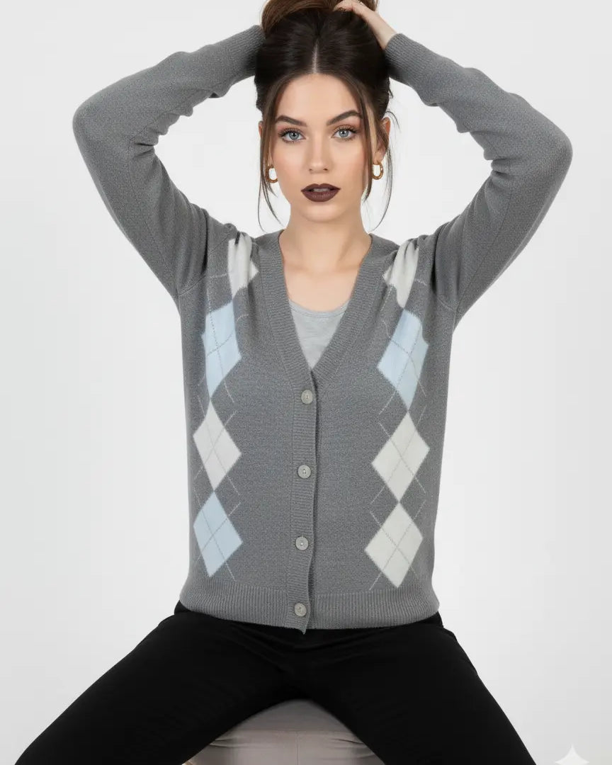 Cardigan con rombi e applicazioni DORABELLA