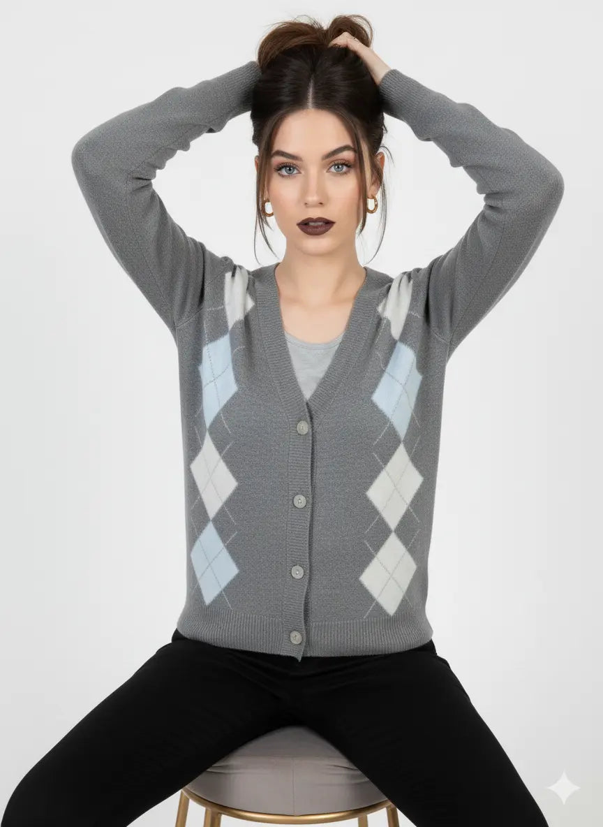 Cardigan con rombi e applicazioni DORABELLA