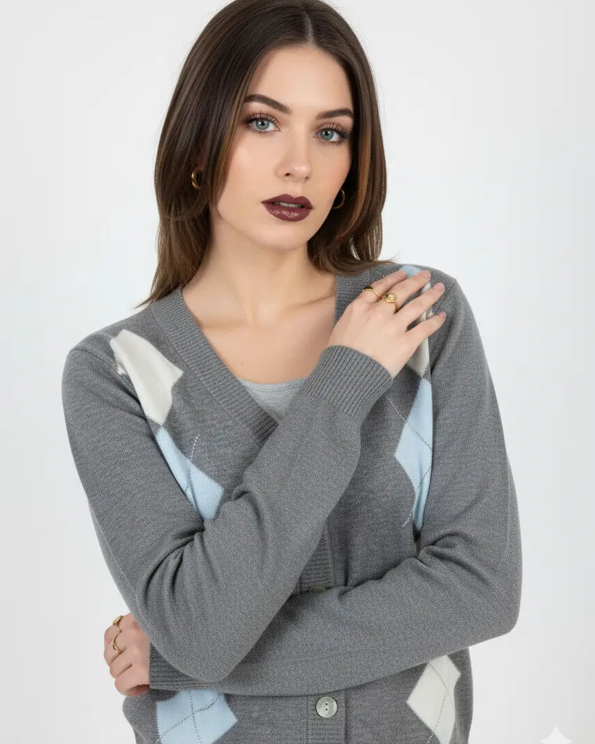 Cardigan con rombi e applicazioni DORABELLA