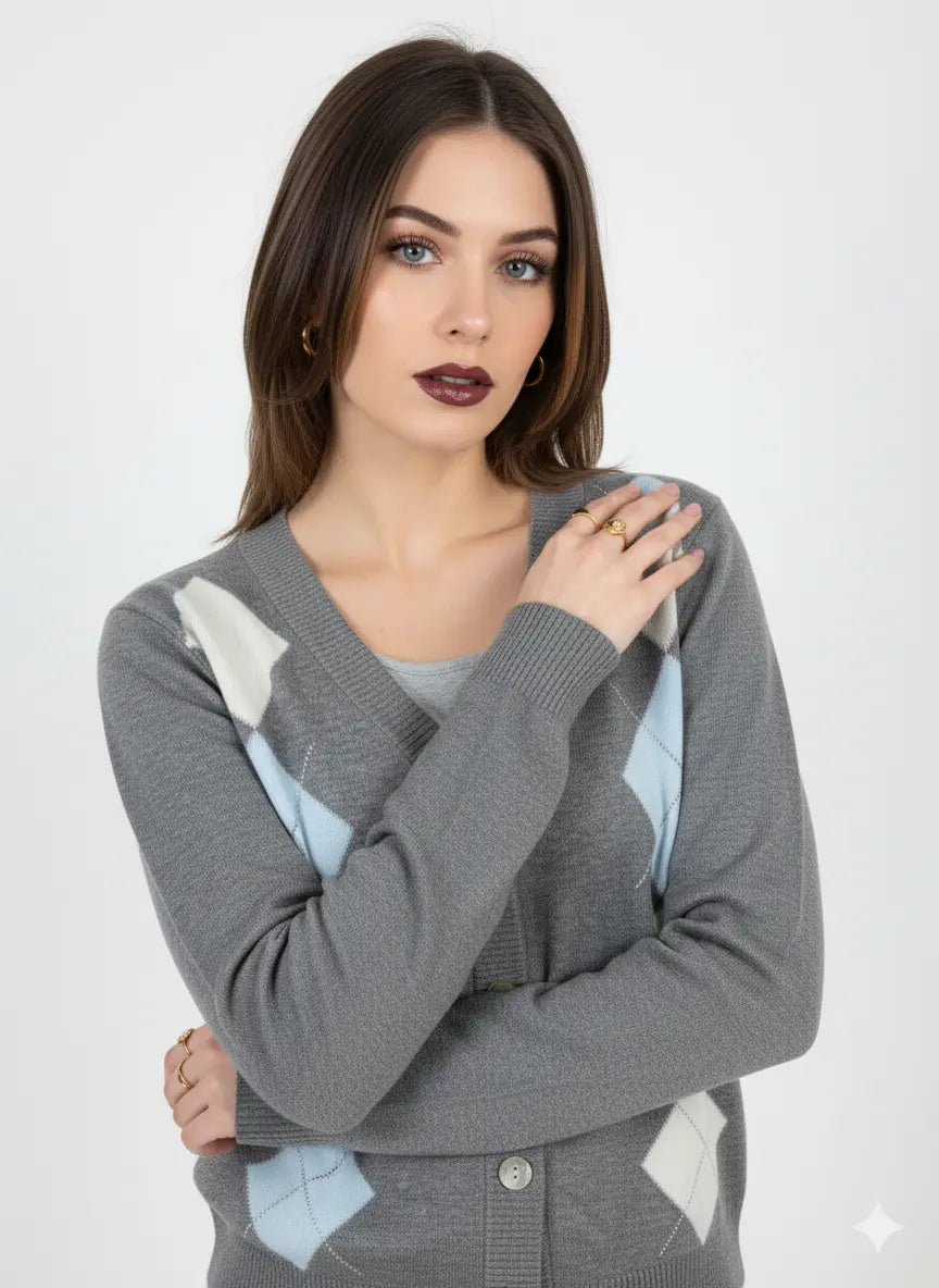 Cardigan con rombi e applicazioni DORABELLA