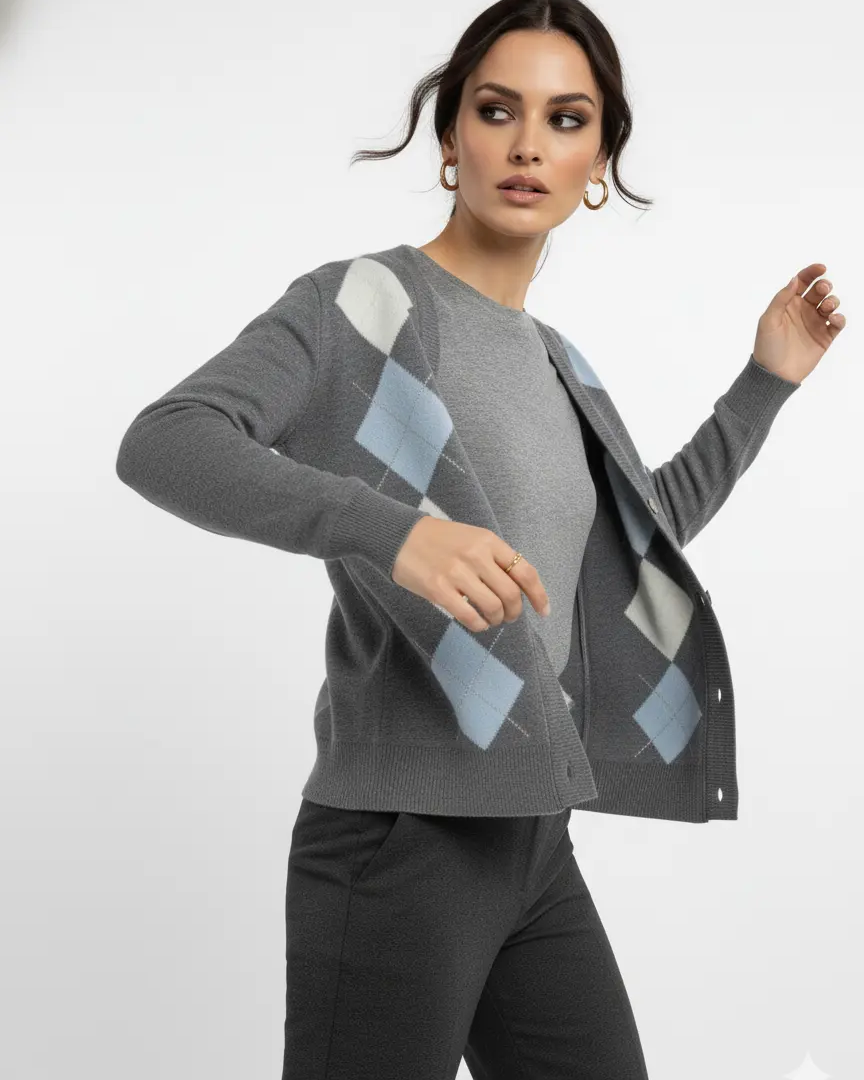 Cardigan con rombi e applicazioni DORABELLA