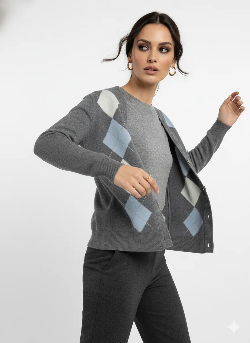 Cardigan con rombi e applicazioni DORABELLA