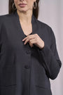 Cardigan con scollo a V e bottoni ANTRACITE IRONICA