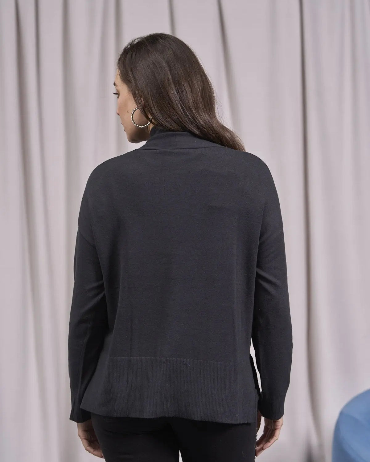 Cardigan con scollo a V e bottoni ANTRACITE IRONICA