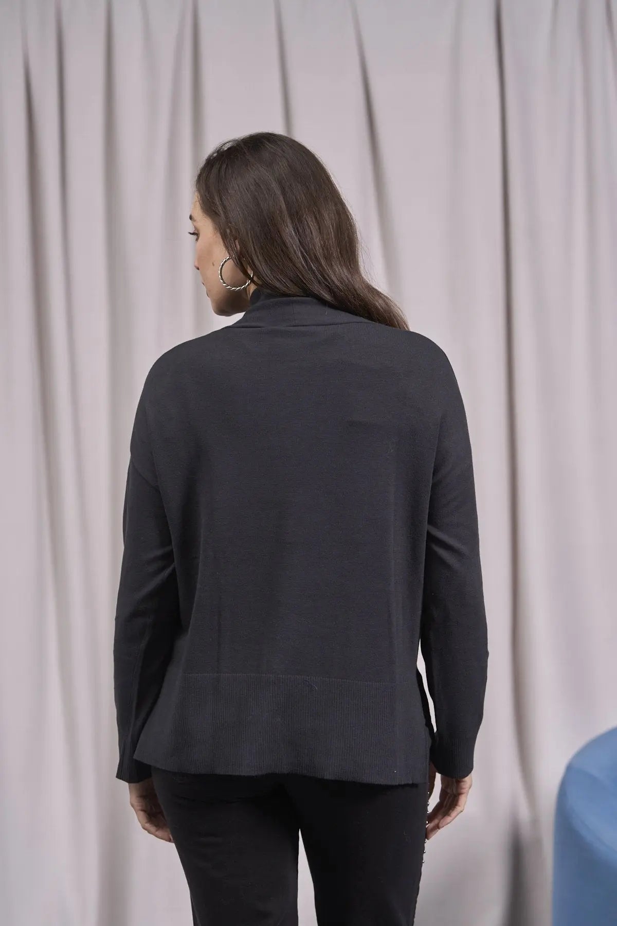 Cardigan con scollo a V e bottoni ANTRACITE IRONICA