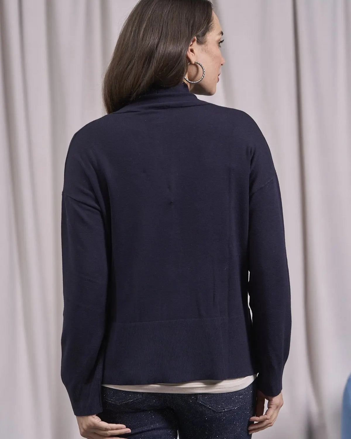 Cardigan con scollo a V e bottoni BLUE NAVY IRONICA