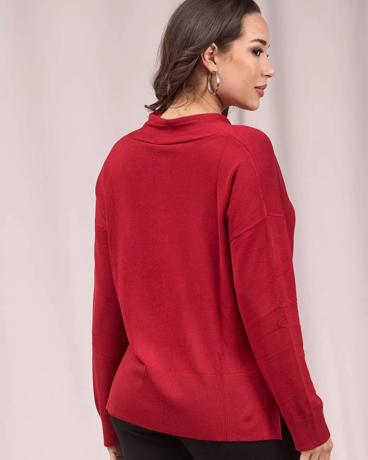 Cardigan con scollo a V e bottoni ROSSO IRONICA