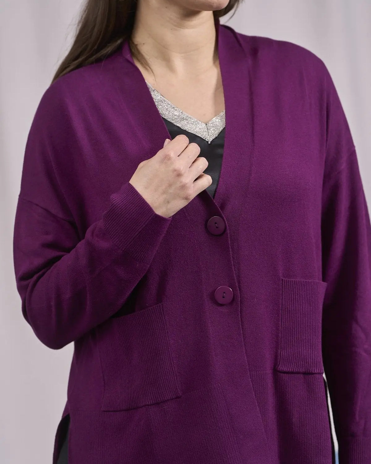 Cardigan con scollo a V e bottoni VINO IRONICA