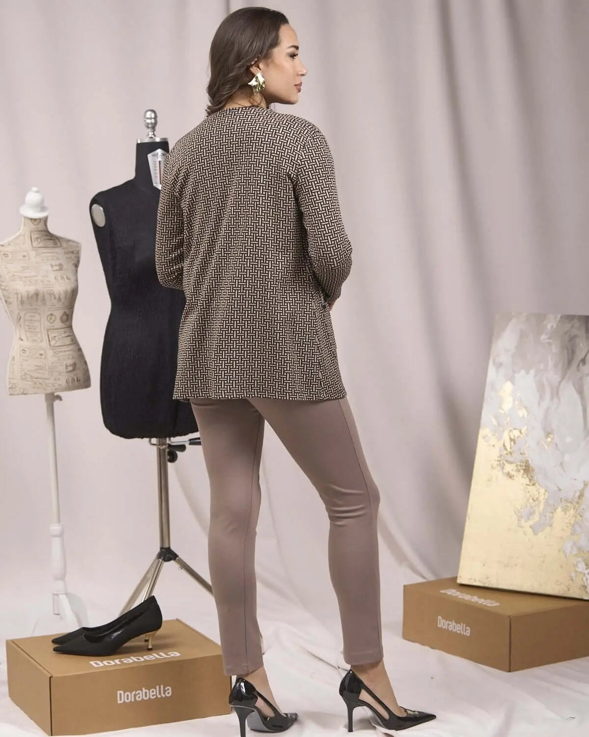 Cardigan fantasia jacquard lurex con tasche NERO DORABELLA