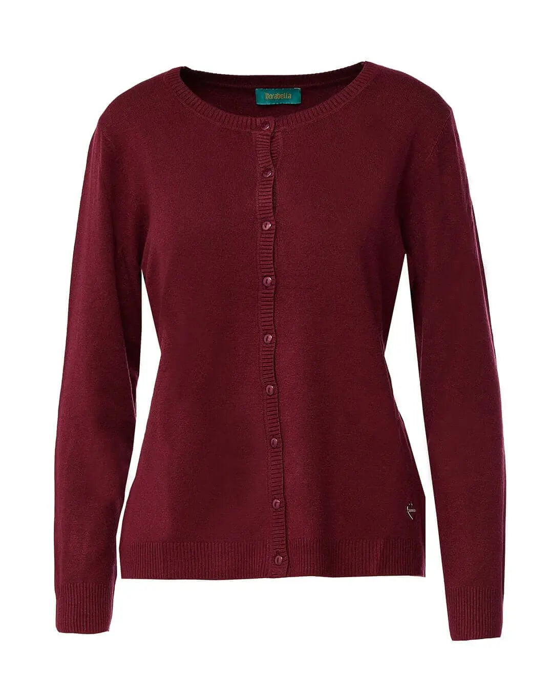 Cardigan girocollo basic con bottoni BURGUNDY DORABELLA XXXL