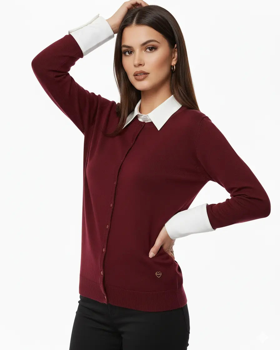 Cardigan girocollo basic con bottoni DORABELLA