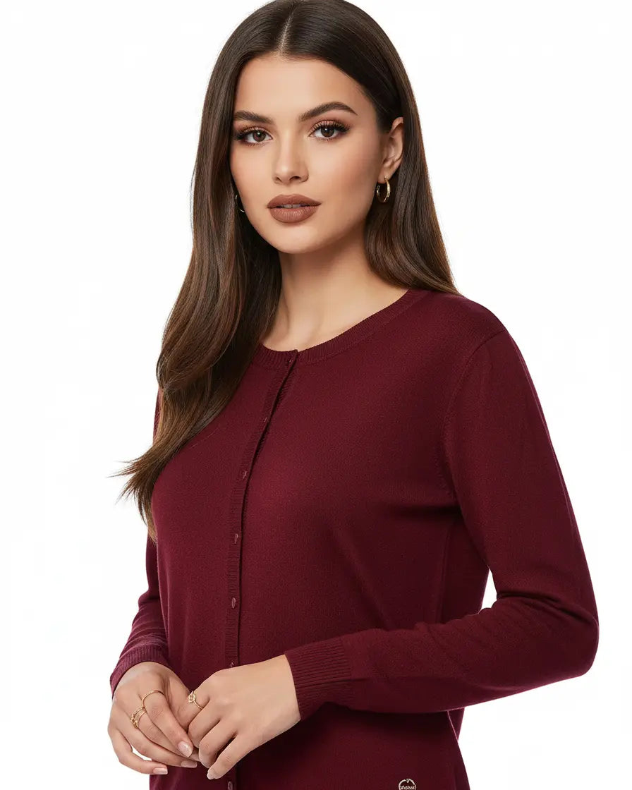 Cardigan girocollo basic con bottoni DORABELLA