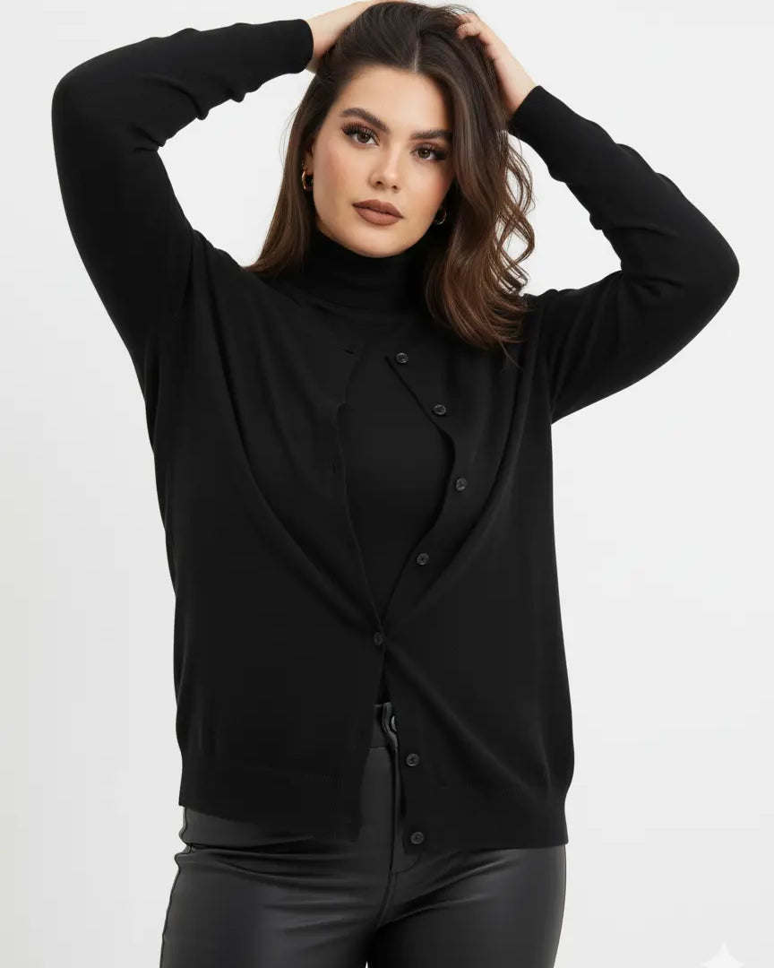 Cardigan girocollo basic con bottoni DORABELLA