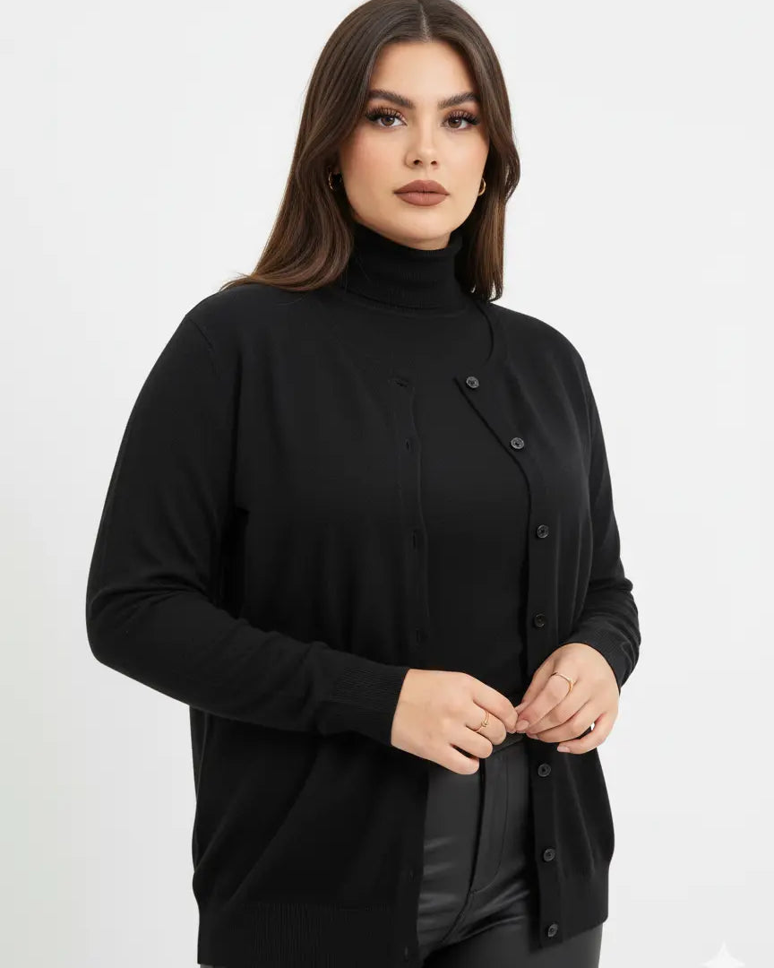 Cardigan girocollo basic con bottoni DORABELLA