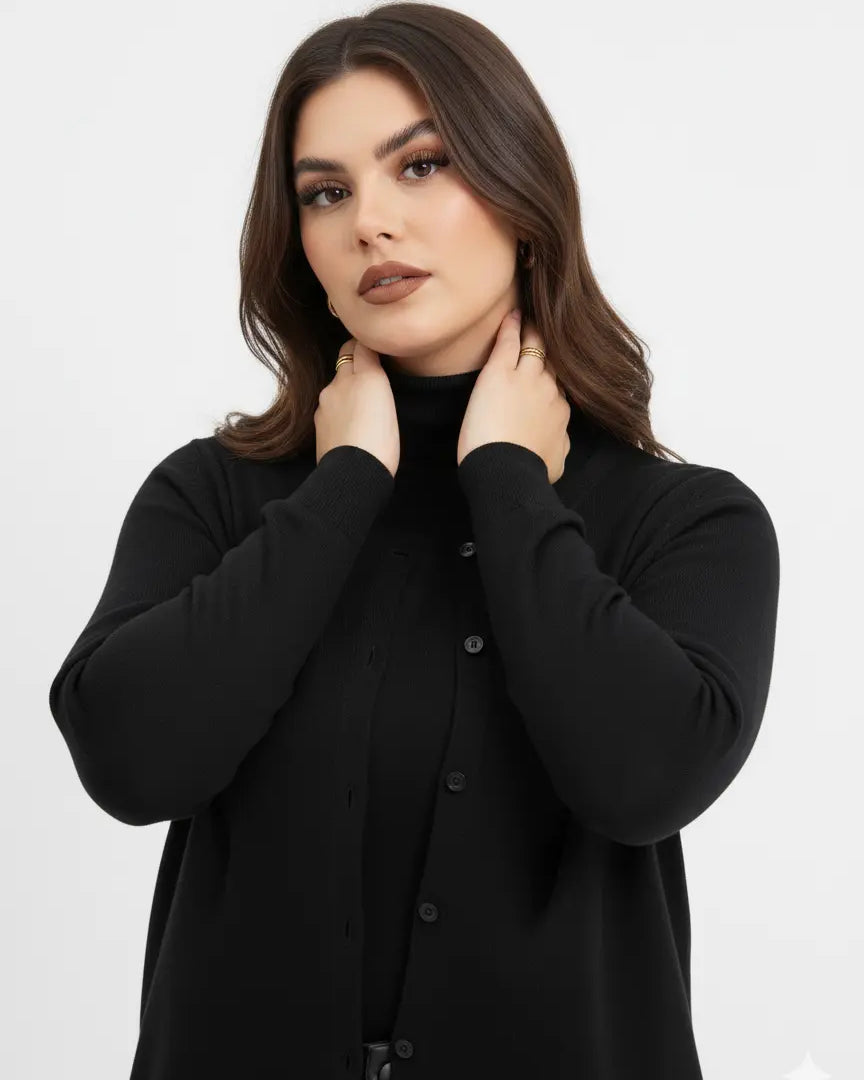 Cardigan girocollo basic con bottoni DORABELLA