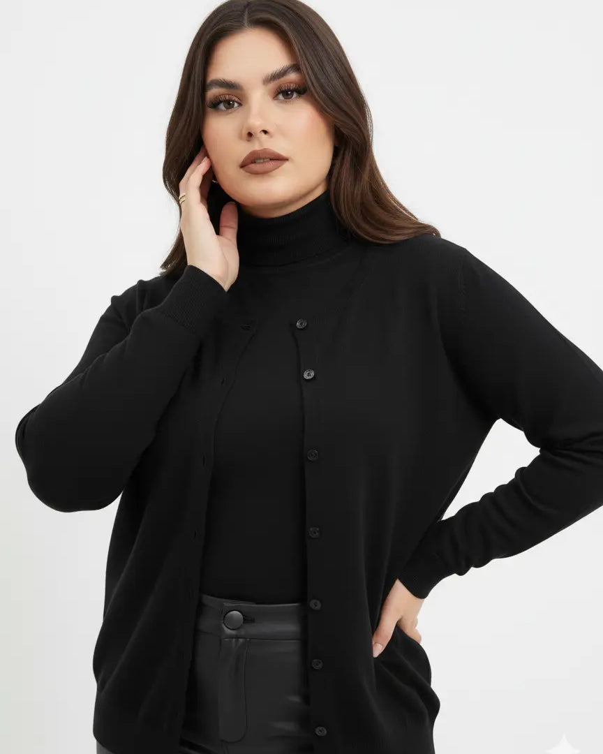 Cardigan girocollo basic con bottoni DORABELLA